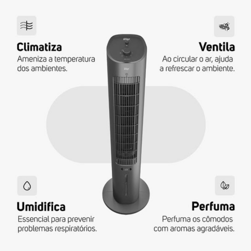 Climatizador Portátil AirFresh 4 em 1 | Refresca, Umidifica e Perfuma 90W + Brinde Exclusivo [Promoção Exclusiva Somente Hoje]