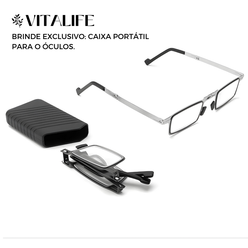 Óculos de Grau "XT22" Dobráveis Sem Parafusos de Material Ultraleve - Casual e Multifocal