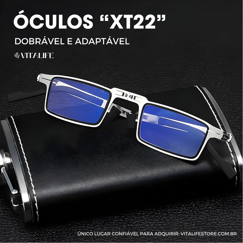 Óculos de Grau "XT22" Dobráveis Sem Parafusos de Material Ultraleve - Casual e Multifocal