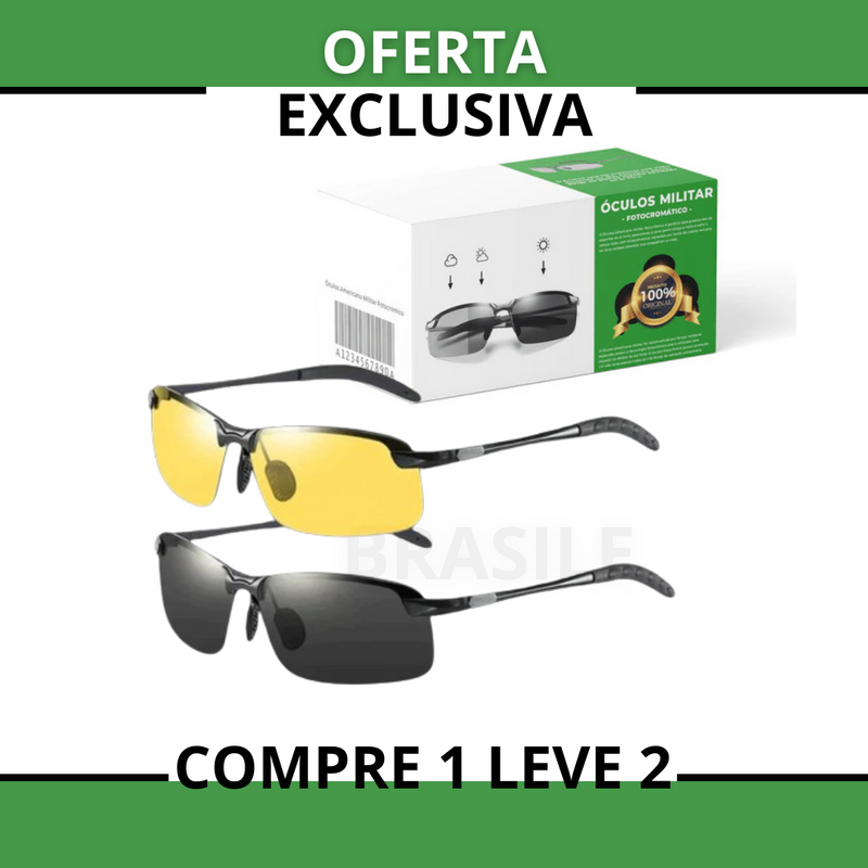 COMPRE 1 LEVE 2 - Óculos Militar Indestrutivel [+BRINDE]