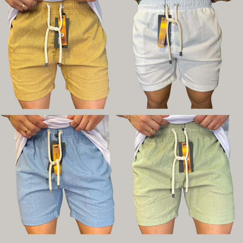 Kit 4 Shorts de Linho (COMPRE 2 LEVE 4)