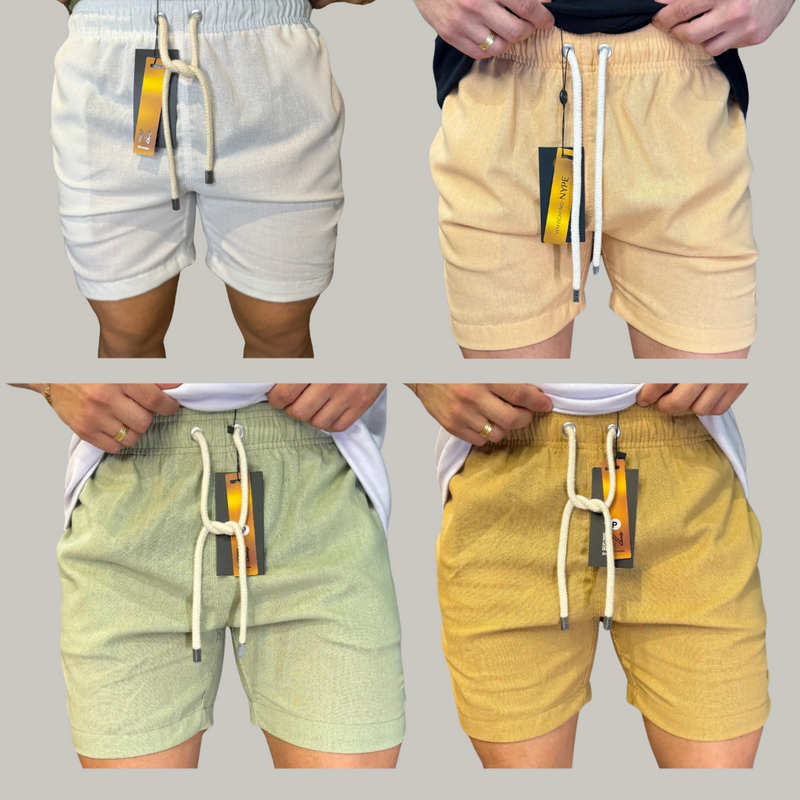 Kit 4 Shorts de Linho (COMPRE 2 LEVE 4)