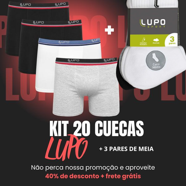 Kit 20 Cuecas LP Original + Brinde 3 Pares de Meia