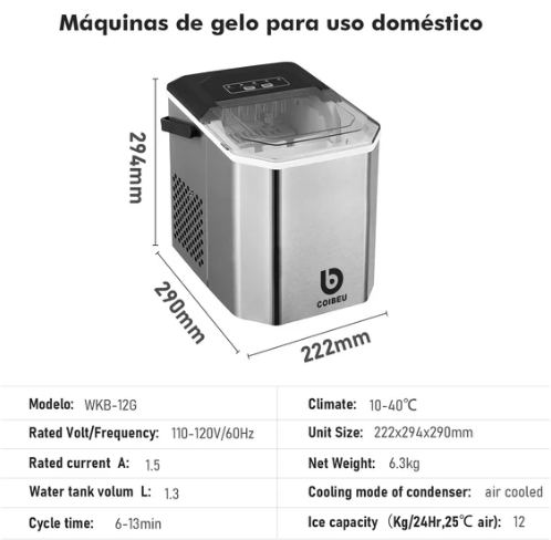 [Compre 1 Leve 2] Smartice - Maquina de Gelo Portátil - Queima Estoque Ano Novo Decora Lar