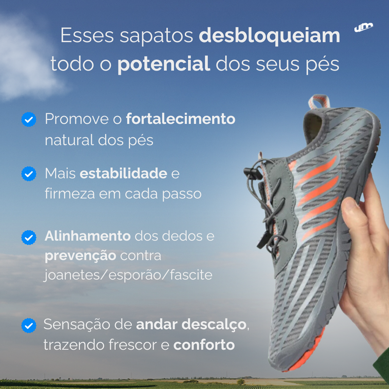 Sapato Tecnológico Terra Max - Conforto extremo, Ultra leve, Barefoot e Ortopédico  [ÚLTIMO DIA NA PROMOÇÃO E FRETE GRÁTIS]