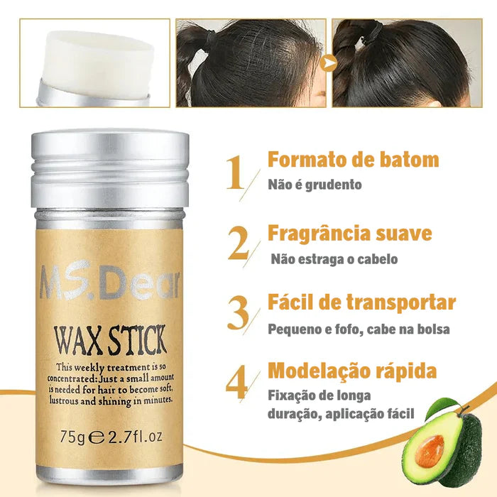 Finalizador para Cabelo Anti Frizz - Wax Stick + Brinde