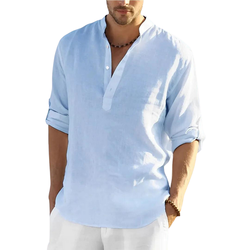 Camisa Masculina Casual em Linho