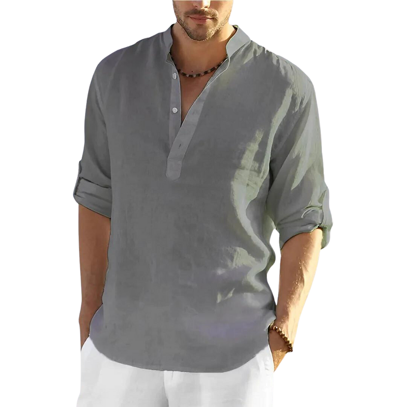 Camisa Masculina Casual em Linho