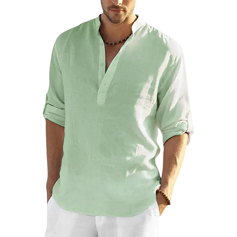 Camisa Masculina Casual em Linho