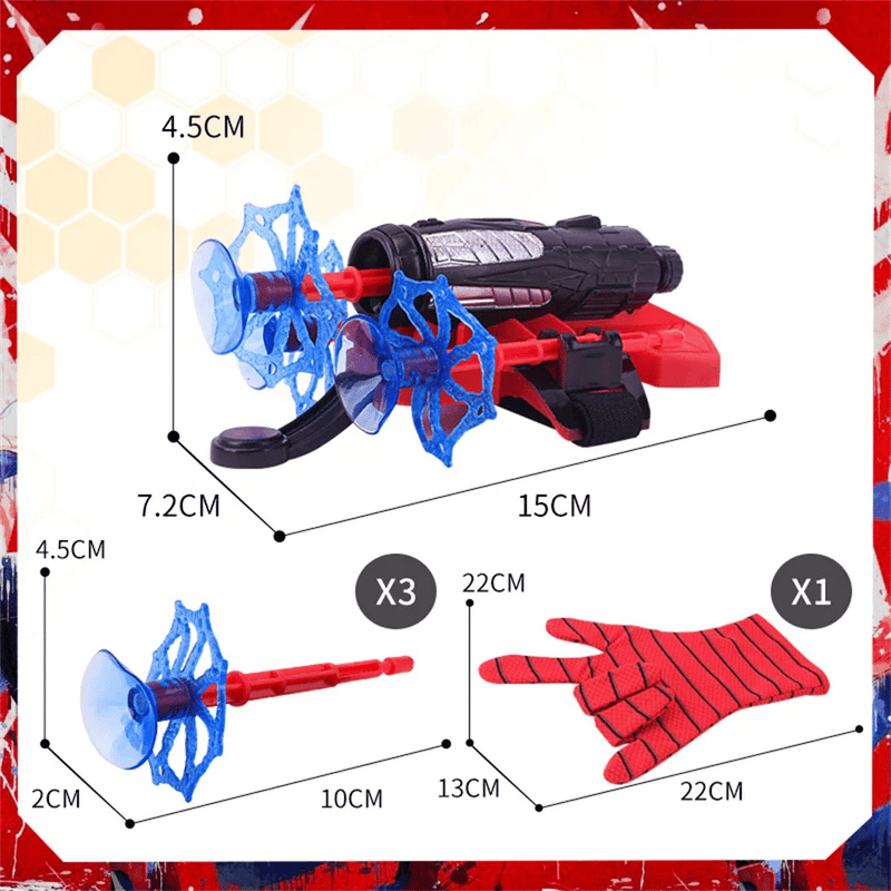 Kit Spider Man - Luva Lança Teias Homem-Aranha + Máscara