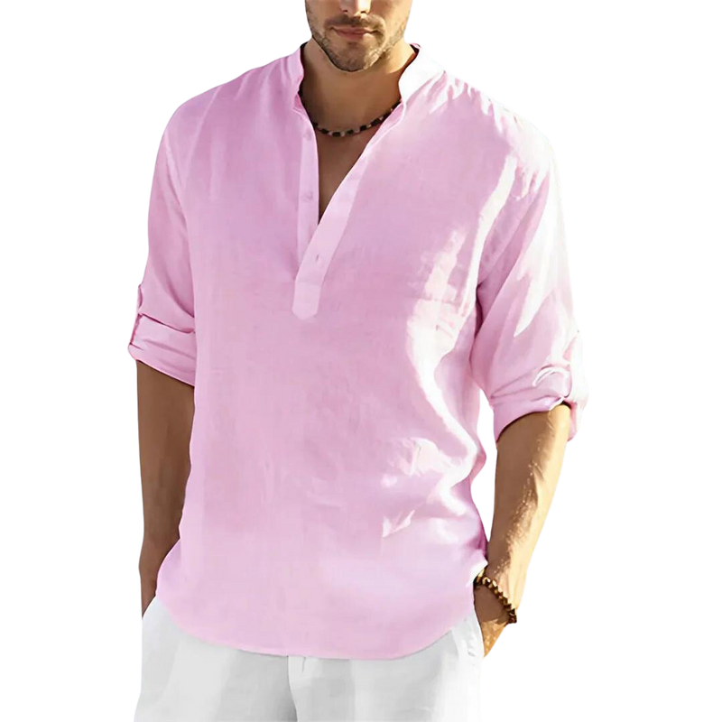 Camisa Masculina Casual em Linho