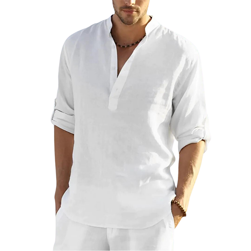 Camisa Masculina Casual em Linho