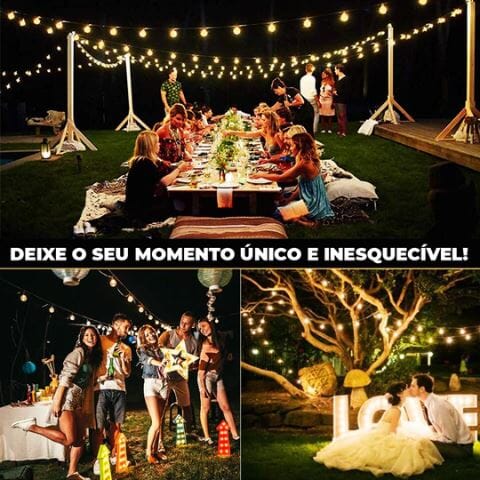 Luzes De LED | Varal de Luzes Iluminação Casual & Festas 9.5M | Frete Grátis